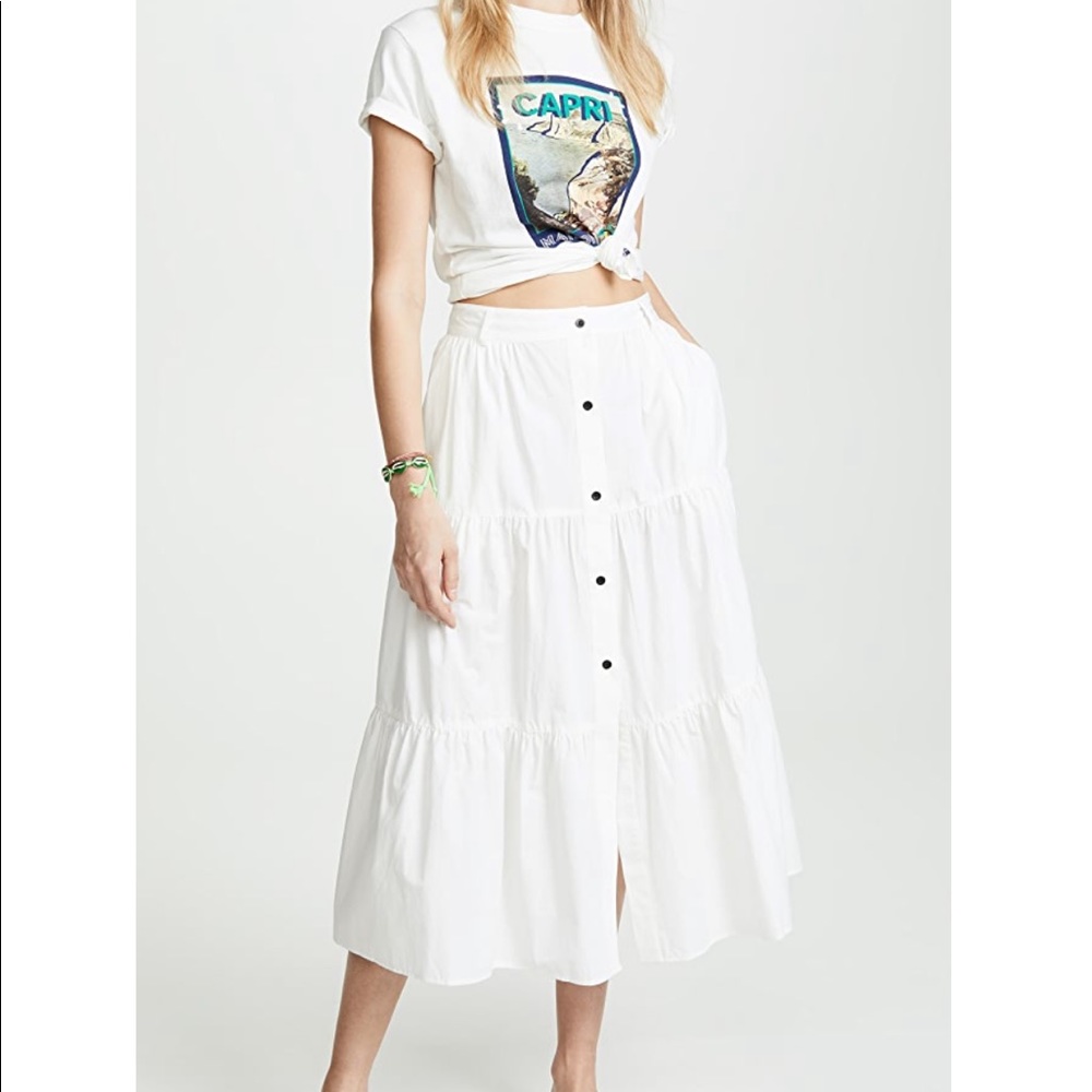 NWT Solid and Striped Poplin Skirt
